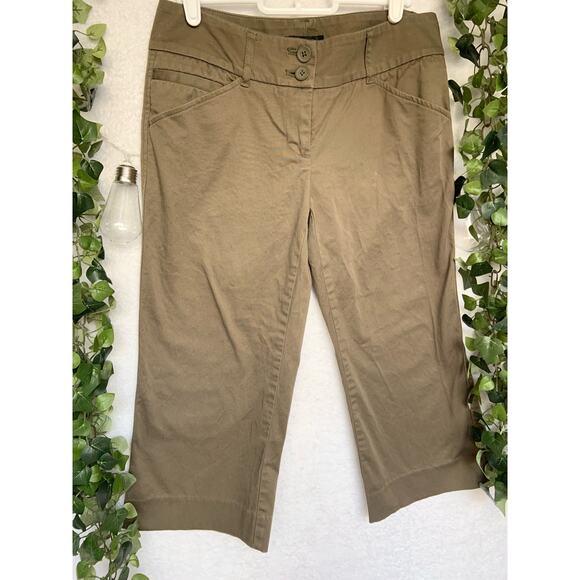 New York & Company Army Green Stretch Pants Capris Slacks Women's Size 2 - Picture 4 of 10